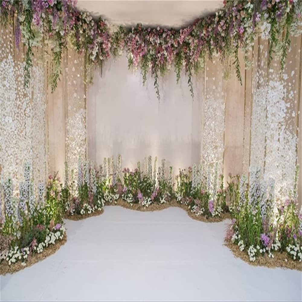 AOFOTO 20x10ft Arch for Wedding Ceremony Backdrop Interior Romantic Flower Canopy Archway Banner Photography Background Bride Girlfriend Lovers Fiancee Nuptial Decoration Studio Props Vinyl Wallpaper