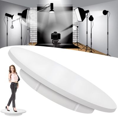 FONOBO Electric Rotating Turntable for Photography, 360 Motorized Rotating Stand Display with 5 PVC Backgrounds for Live Video,White