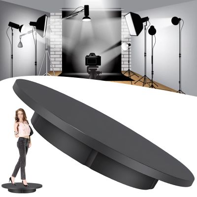 FONOBO Electric Rotating Turntable for Photography, 360 Motorized Rotating Stand Display with 5 PVC Backgrounds for Live Video,Black
