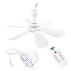 SCOOYEEES Silent USB Powered Ceiling Fan with Remote Control Timing 4 Speed, Quiet Small DC Plug in Ceiling Fan Hanging Fan for Camping Bed RV Tent Canopy Room view 1