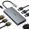 ABIWAZY USB C Docking Station Dual Monitor Adapter for Dell HP Laptop Docking Station 3 Monitors Quadruple Display USBC Hub Dongle to 4K HDMI,DP,VGA,3 USB2.0,100W PD, USB-C Dock for Lenovo,Surface view 1