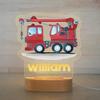 Custom Name Night Light for Kids - Personalized Cartoon Truck Night Light with LED Lighting for Child - Kids Bedroom Night Light - Personalized with Your Kid's Name (Crane) view 1