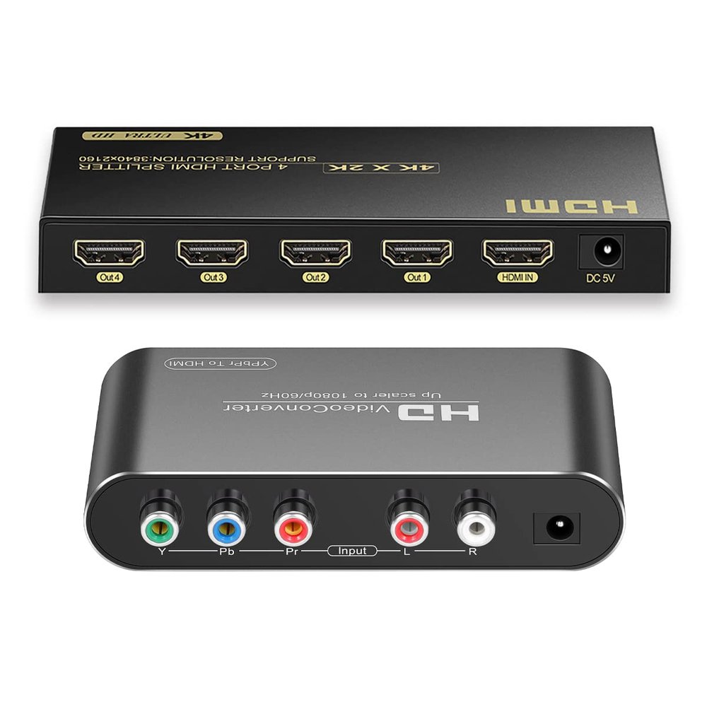 Component to HDMI Converter Upscaler, YPbPr to HDMI Converter Upscaler Support 1080P