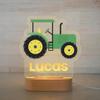 Custom Name Night Light for Kids - Personalized Cartoon Truck Night Light with LED Lighting for Child - Kids Bedroom Night Light - Personalized with Your Kid's Name (Green Tractor) view 1