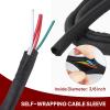 Black Braided Cable Management Sleeves Wire Loom Tubing Cord Protector Self-Wrapping (3/8"-30Feet) view 2
