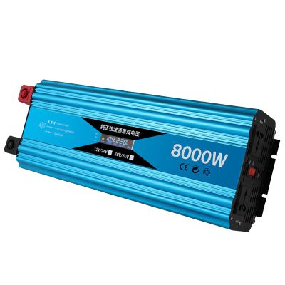 Niczu Pure Sine Wave 3000W 4800W 6500W 8000W 10000W Car Inverter DC 12V/24V 48V/60V to AC 220V Power Voltage Converter with LCD Digital Display Screen,10000W-48V60V