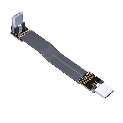QJJ USB 2.0 Micro-B Male to Micro-B Male OTG Flat Cable 13pin (3cm, W3R-W3R)