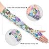 JUNZAN Gardening Arm Sleeves Farm Sun Protection Cooling Sleeves for Women Men with Thumb Hole Floral Flowers view 3