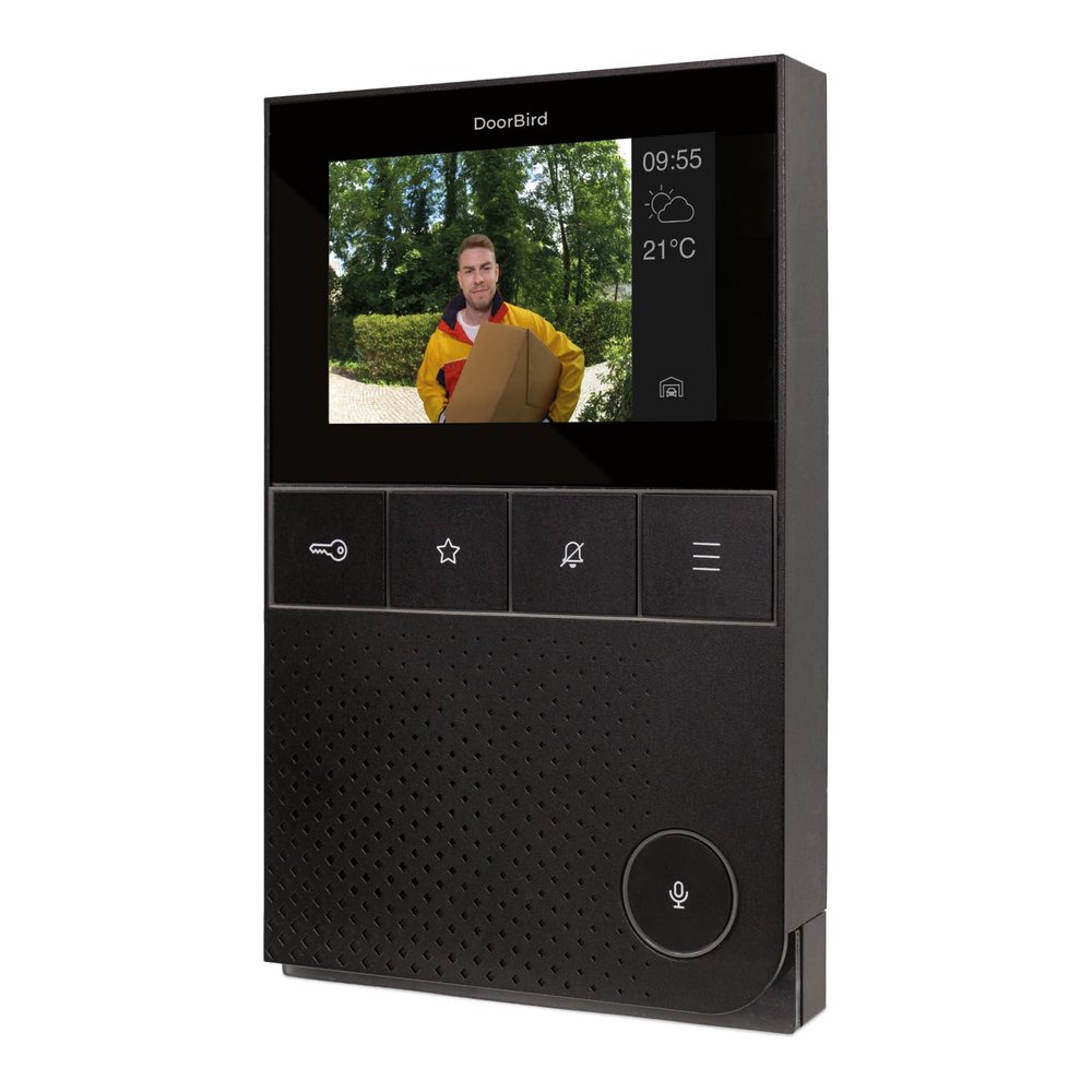 DoorBird IP Video Indoor Wall Station Intercom A1101, 4" Color Display - Surface mounting - WiFi Ethernet and POE Black Edition Special Color Black