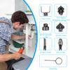 Joyzan Drain Cleaner Cutter Head, Pipeline Cleaning Cutting Combination Set Plumbing Snake Line Pipe Augers Tool 16mm Manganese Steel Dredging Automatic Locking Machine Auger Clog Sewer Electric 7PCS view 2