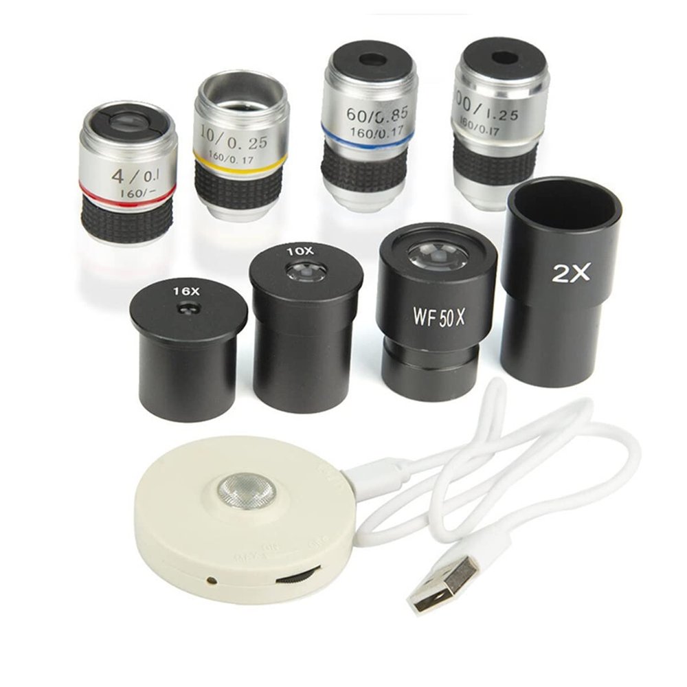 Microscope Accessories Kit Optical Professional Biological Microscope 40-10000X High Magnification Microscope Slides