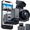 Vantrue E2 Dash Cam Front and Rear, 2.7K Upgrade Rear Cam, Dual STARVIS, 2.7K + 2.7K Dash Camera for Cars, Voice Control, WiFi, GPS, Night Vision, 24H Parking Mode, G-Sensor, 2.45" IPS, Support 512GB view 1