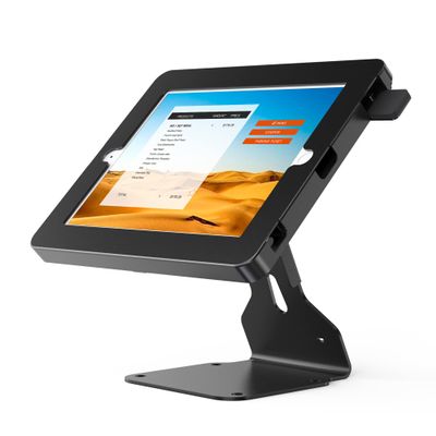 Beelta Tablet POS Stand Compatible with iPad 10.2" Gen 7 8 9th, Heavy Metal Flip Lockable Rotate Swivel Tablet Stand for Desk
