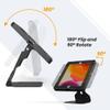 Beelta Tablet POS Stand Compatible with iPad 10.2" Gen 7 8 9th, Heavy Metal Flip Lockable Rotate Swivel Tablet Stand for Desk view 4