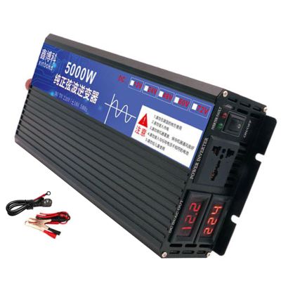 Niczu Car Power Inverter, DC 12V 24V 48V 60V 72V to AC 220V Pure Sine Wave Automotive Voltage Converter 2600W 3000W 4000W 5000W Travel Power,5000W-48V