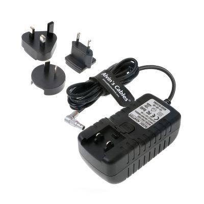 Alvin's Cables Power Cable Adapter for Hollyland RX TX Z CAM E2 Flagship Rotatable Right Angle 2 Pin Male to Universal AC with UK EU AU US Plugs Adapter Converter