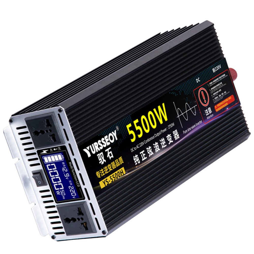 Niczu DC 12V 24V 48V 60V to AC 220V 3500W 4000W 4500W 5500W 6500W 8500W Pure Sine Wave Inverter Car Power Voltage Converter for Motorhomes Truck Boat Camping,5500W-12V