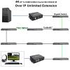 4K Display Port KVM Extender Over IP up to 394ft, DP to HDMI Over Ethernet Cat5/Cat6a, Zero Latency Support 3D, IR, RS232, 4Port USB2.0 view 3