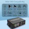 4K Display Port KVM Extender Over IP up to 394ft, DP to HDMI Over Ethernet Cat5/Cat6a, Zero Latency Support 3D, IR, RS232, 4Port USB2.0 view 4