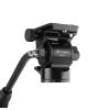 Fotopro Video Fluid Head Pan Tilt Head with Quick Release Plate and Adjustable Handle Max Load 6.61lbs 3kg for Compact Camcorders DSLR Camera Black view 1
