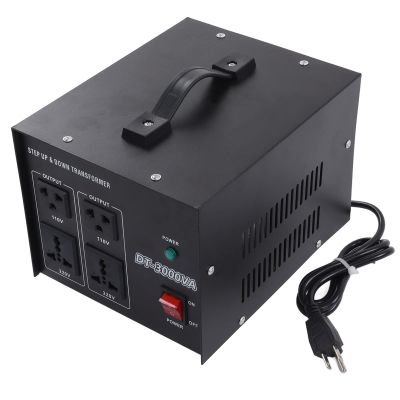 Voltage Converter Transformer Red Copper Coil Power Transformer Heavy Duty Boost Voltage Converter 3000W(US Plug)
