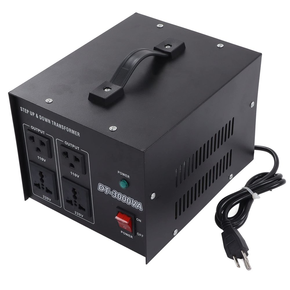 Voltage Converter Transformer Red Copper Coil Power Transformer Heavy Duty Boost Voltage Converter 3000W(US Plug)