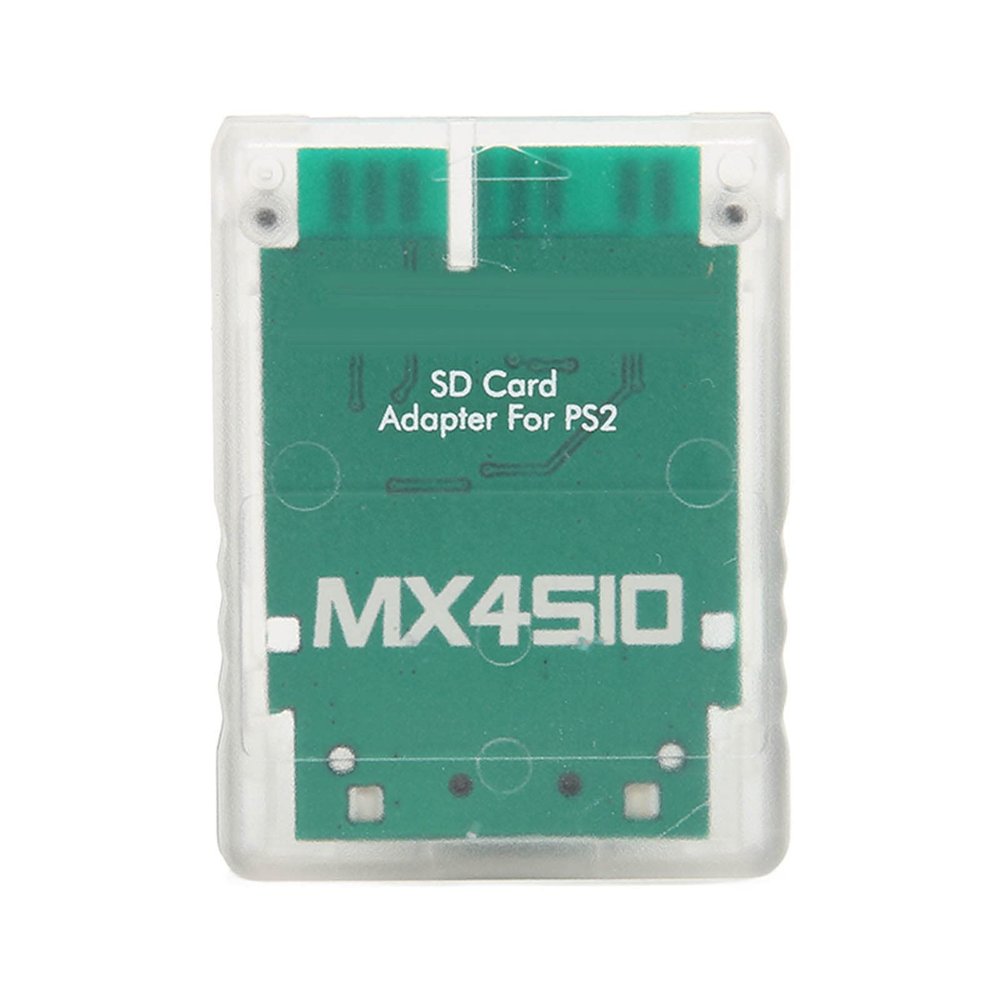 Acogedor MX4SIO SIO2SD SD Card Adapter for PS2, Memory Card Expansion for SIO Replacement Memory Card Reader for PS2 Fat Console(Transparent White)