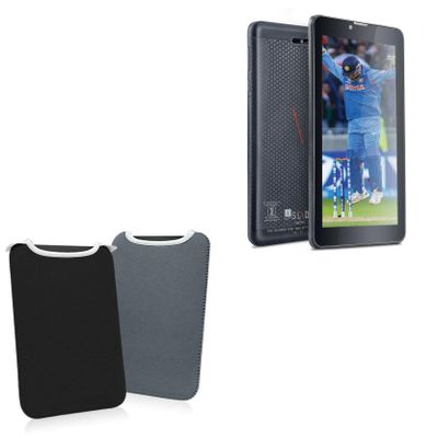 BoxWave Case Compatible with iBall Spirit V2 - SlipSuit, Soft Slim Neoprene Pouch Protective Case Cover - Jet Black/Charcoal Grey (Reversible)