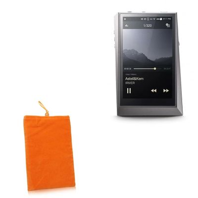 BoxWave Case Compatible with Astell & Kern AK320 - Velvet Pouch, Soft Velour Fabric Bag Sleeve with Drawstring - Bold Orange
