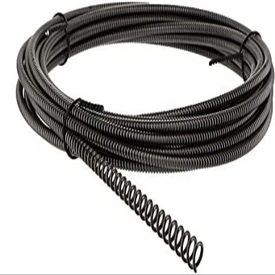 DCD 17050 Sink Line Drain Cleaning Cable, 1/4" x 50' - Open Hook with Innercore Drain Snake. Compatible with Small Drain Line Sink Machines