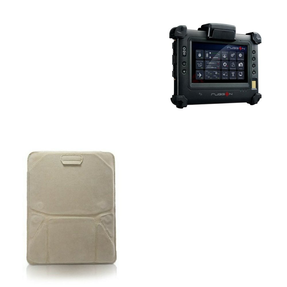 BoxWave Case Compatible with BSI Computer RuggON PM-311B - Velvet Pouch Stand, Velour Slip Sleeve Built-in Foldable Kickstand - Tan