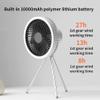 TOTRAVE Portable USB Tripod Fan Outdoor Camping Lighting Fan Multifunctional Rechargeable Mini Ceiling Fan for Home Desktop Tent,White view 4
