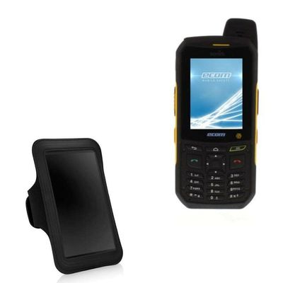 BoxWave Case Compatible with ECOM Ex-Handy 209 - Sports Armband, Adjustable Armband for Workout and Running - Jet Black