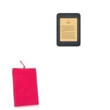 BoxWave Case Compatible with Barnes & Noble Nook GlowLight 3 - Velvet Pouch, Soft Velour Fabric Bag Sleeve with Drawstring - Cosmo Pink