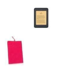 BoxWave Case Compatible with Barnes & Noble Nook GlowLight 3 - Velvet Pouch, Soft Velour Fabric Bag Sleeve with Drawstring - Cosmo Pink