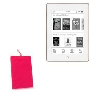 BoxWave Case Compatible with Barnes & Noble Nook GlowLight Plus (2015 Edition 6 in) - Velvet Pouch, Soft Velour Fabric Bag Sleeve with Drawstring - Cosmo Pink