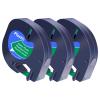 3 Pack Equivalent Letra Tag Refills 91334 12mm x 4m (1/2" x 13') Plastic LT Label Tape Black on Green Compatible with Dymo Letra Tag Plus LT-100T LT-100H LT-110T QX50 Label Maker view 1