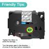 NineLeaf 10PK Compatible for Brother P-Touch TZe-S121 TZ-S121 TZ 9mm 0.35 Inch 3/8'' Black on Clear Extra Strength Ptouch Label Tape Work in PT-D201 PT-D215e PT-2030 PT-2030AD PT-2030VP Label Maker view 3