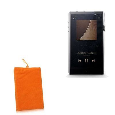 BoxWave Case Compatible with Astell & Kern SP1000 - Velvet Pouch, Soft Velour Fabric Bag Sleeve with Drawstring - Bold Orange
