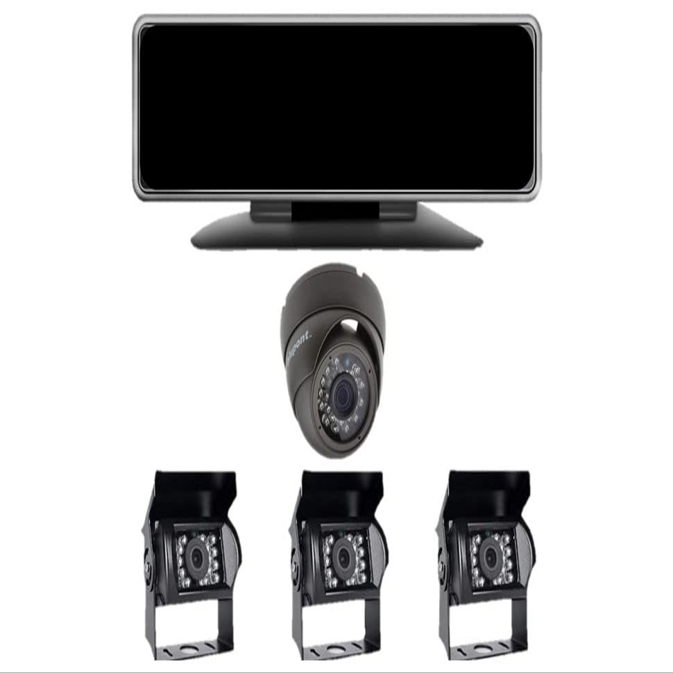 Agricameras Remote Live Streaming 1-4CH Dash Camera System, View cams from Anywhere in The World, 4G,WiFi,GPS,Night Vision,Front,Side,Rear Viewing Cameras, Loop Recording, G-Sensor (Black 4 Cameras)