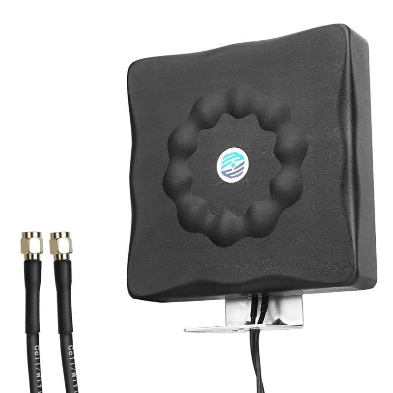 Maswell 5G Antenna Outdoor 2X2 MIMO | Up to 7.5dBi Cellular 600-8000MHz Omni Cross Polarized 4G LTE UWB 5G NR External Aerial with WiFi 6E for Caravan Home Rugged Router Modem | 2X SMA-Male