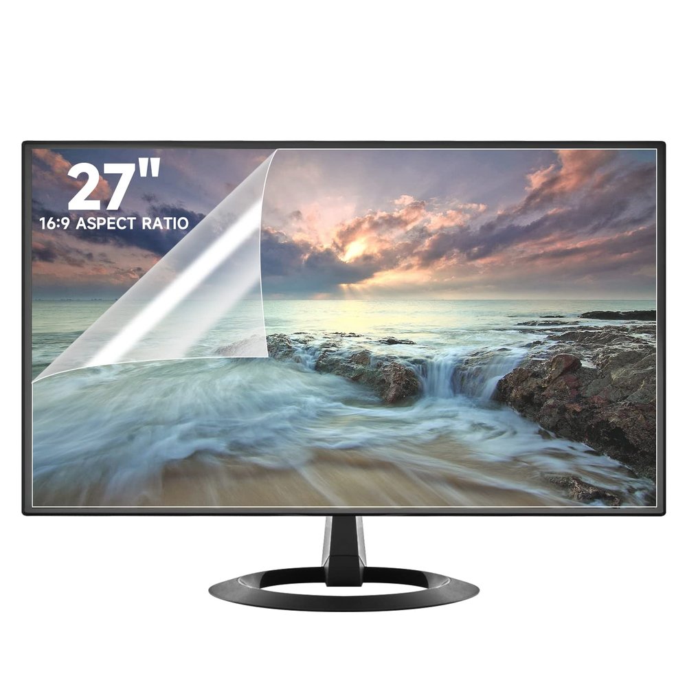 2 Pack 27 Inch Anti Glare Computer Screen Cover, for 27 Inch LG/Sceptre/HP/SAMSUNG/MSI/ASUS/AOC/Dell/Philips/ViewSonic with 16:9 Aspect Ratio Widescreen Monitor, Eye Protection Matte Anti Glare Film