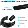 Cable Management Cord Cover Wire Loom Tubing Electric Insulation Sleeve Automotive Wiring Harness Protector Wrap Plastic Black (3/4"-12ft) view 2