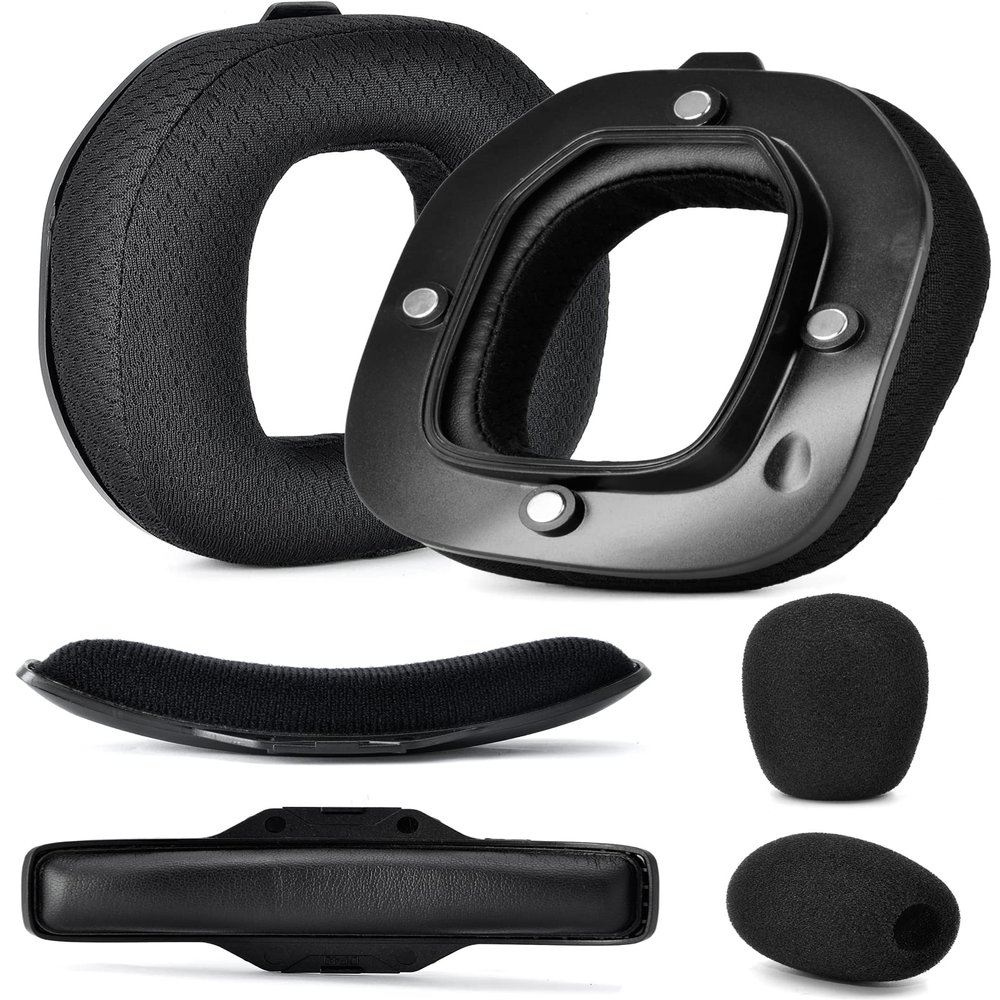 A40 TR Mod Kit  defean Replacement Earpads and Headband Compatible with Astro Gaming A40 TR Headset,Ear Cushions, Upgrade High-Density Noise Cancelling Foam, Added Thickness (Black Breathable Fabric)