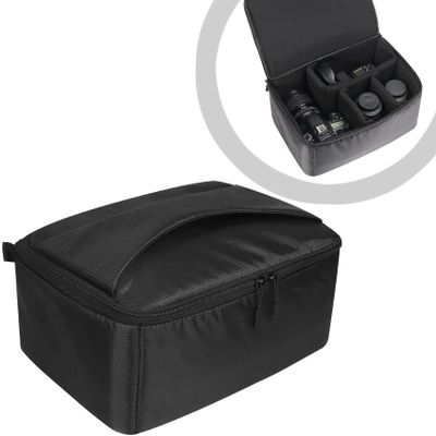 AYVANBER Waterproof Camera Case Bag Insert Partition PaddedAnti-shock Lens Pouch for SLR SLR Canon Nikon Sony Camera Lens and Accessories (Large)