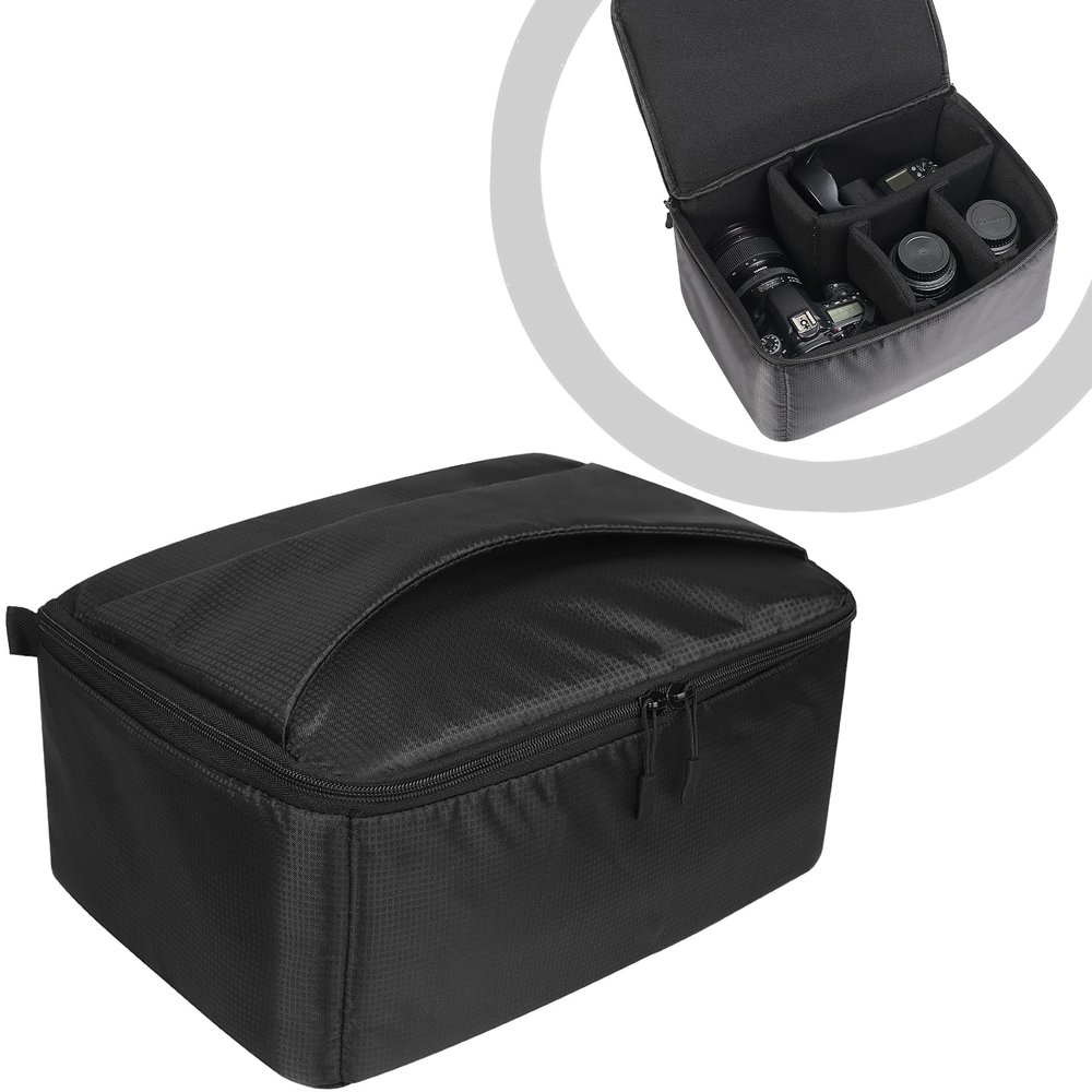 AYVANBER Waterproof Camera Case Bag Insert Partition PaddedAnti-shock Lens Pouch for SLR SLR Canon Nikon Sony Camera Lens and Accessories (Large)