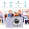 Andoer Portable Digital Camera 48MP 1080P 2.4-inch IPS Screen 16X Zoom Auto Focus Self-Timer 128GB Extended Memory Face Detection Anti-Shaking with 2pcs Batteries Hand Strap Carry Pouch view 2