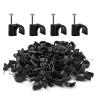 Auvotuis 200Pcs 6mm Nail in Cable Clips Black Cable Cord Management Clips Ethernet Cable Nails Tacks Clips for RG59, RG6, RJ45, CAT6, Coax Cable view 1