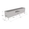 Meble Furniture Gala 01 Modern TV Stand  Rectangular Shape with Storage Cabinets  High Gloss and Matte Finish, 70.9" W x 15.7" D x 23.6" H  White view 2