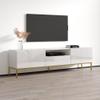 Meble Furniture Gala 01 Modern TV Stand  Rectangular Shape with Storage Cabinets  High Gloss and Matte Finish, 70.9" W x 15.7" D x 23.6" H  White view 4